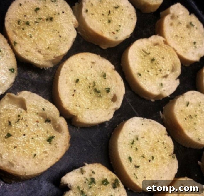 Bacon Explosion Dip with Golden Garlic Crostini 4 A bowl of Bacon Bomb Dip with dippers, ready to be served
