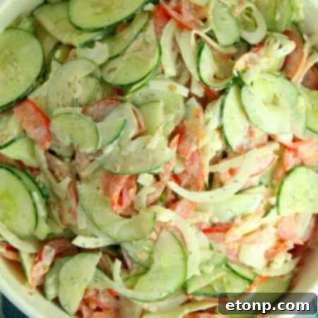 Creamy Cucumber Tomato Salad