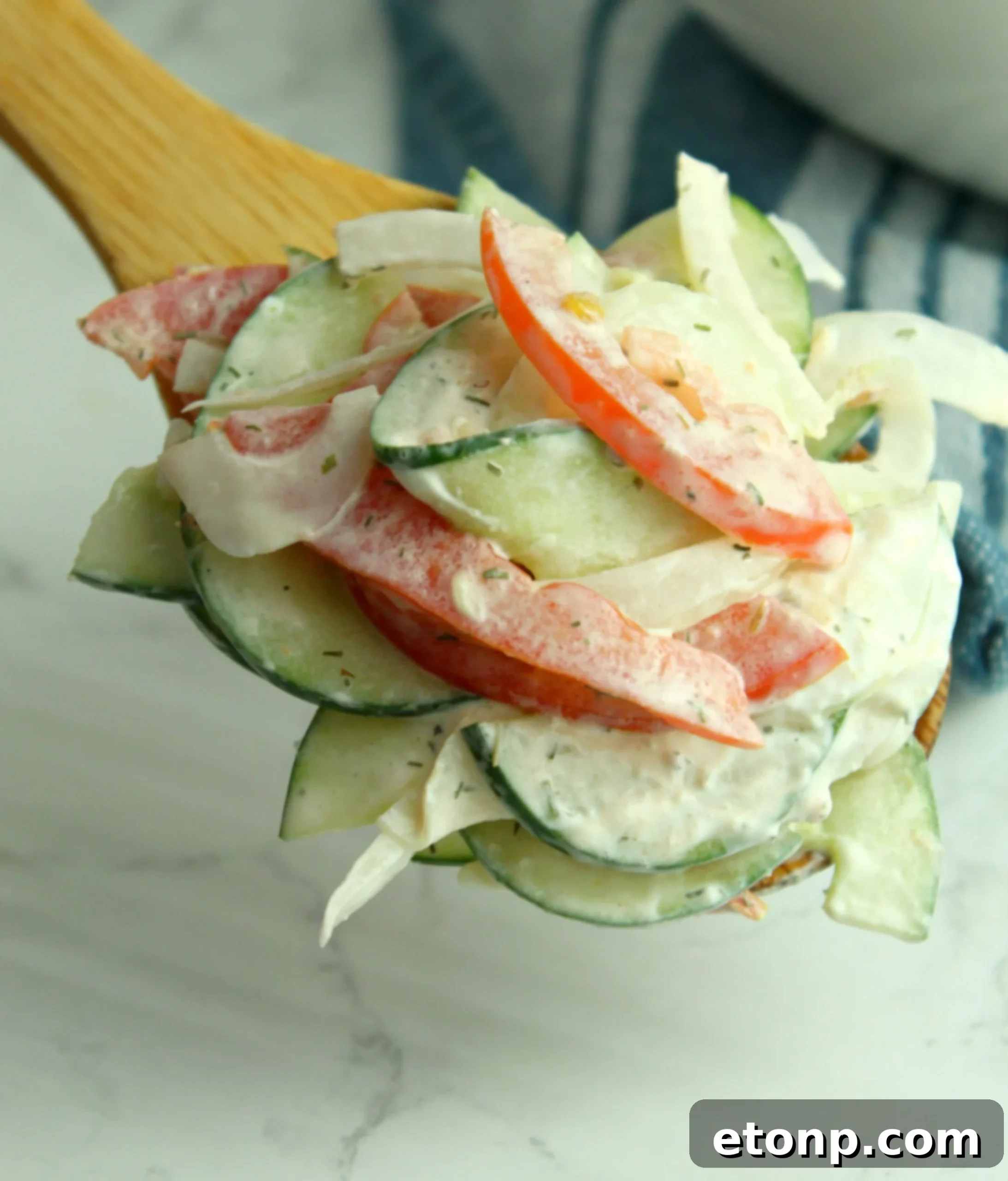 Freshly sliced cucumbers and tomatoes layered beautifully in a bowl, showcasing the primary ingredients of the salad.