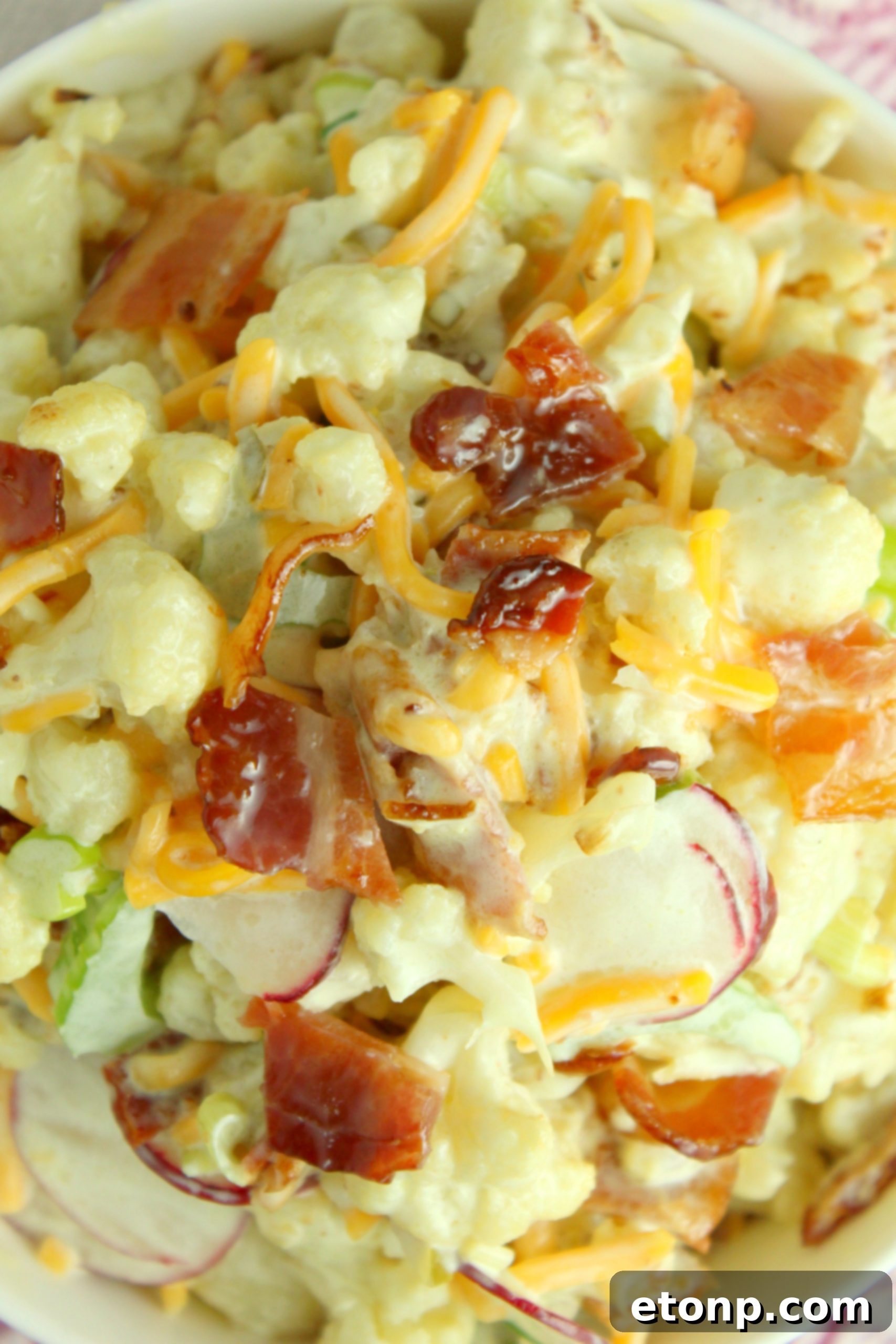 Another view of the delicious Loaded Cauliflower Salad