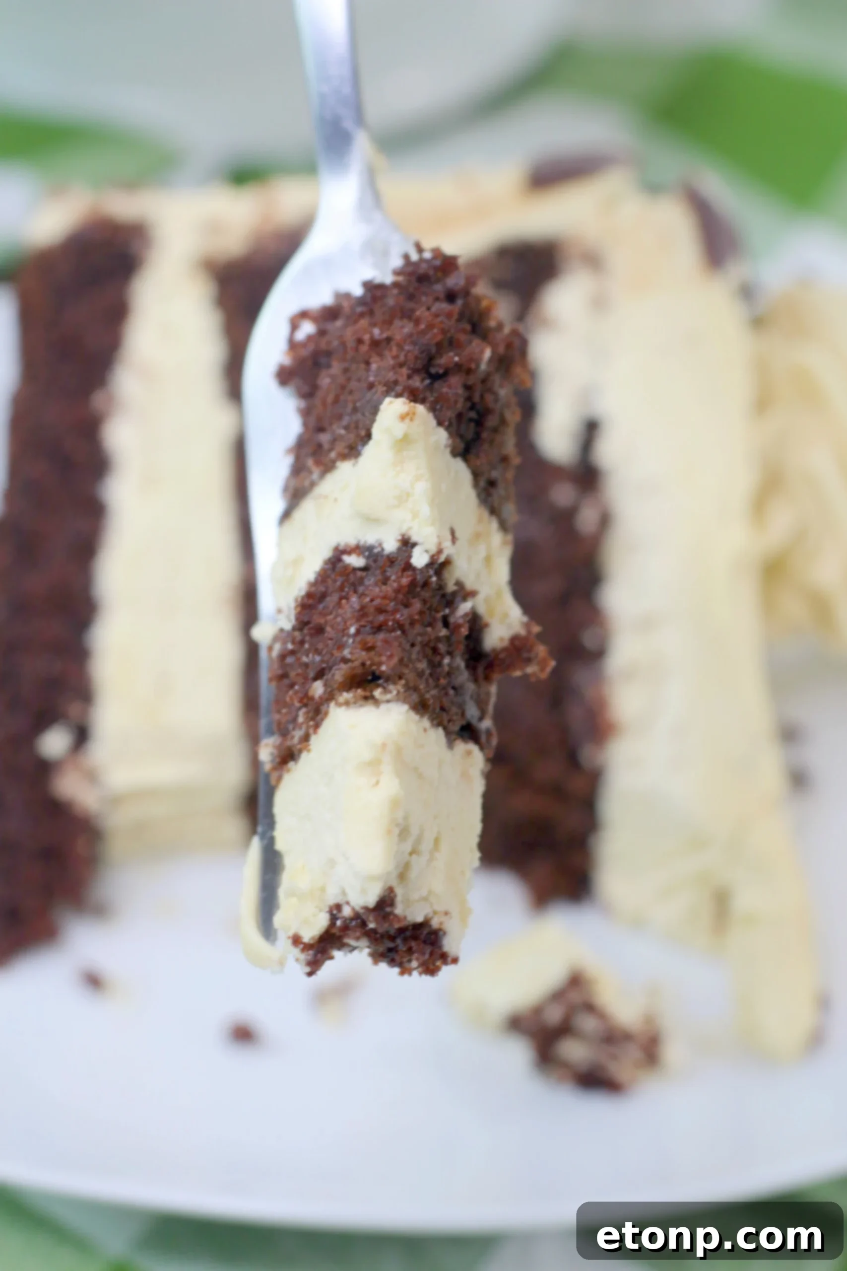 Slice of Kahlua Chocolate Layered Cake