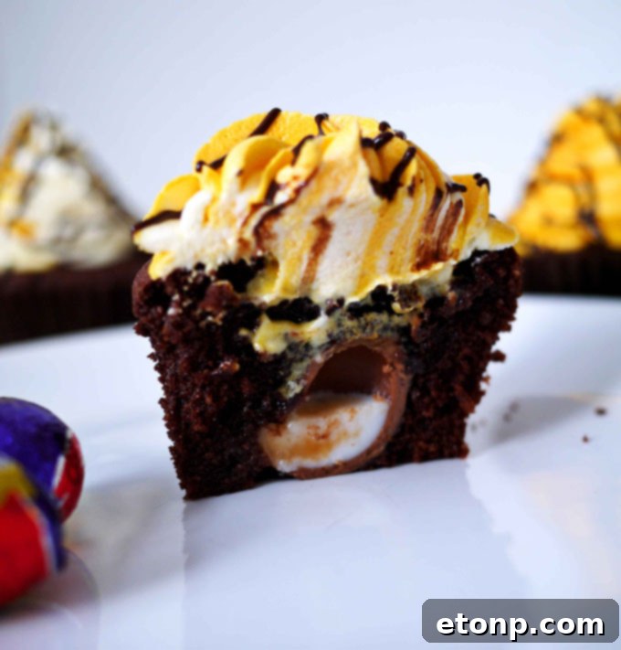 PEEPS Chick Surprise-Inside Cupcakes with marshmallow chicks inside
