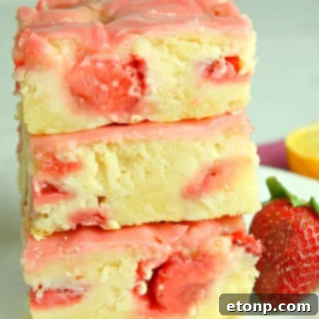Strawberry Lemon Blondies