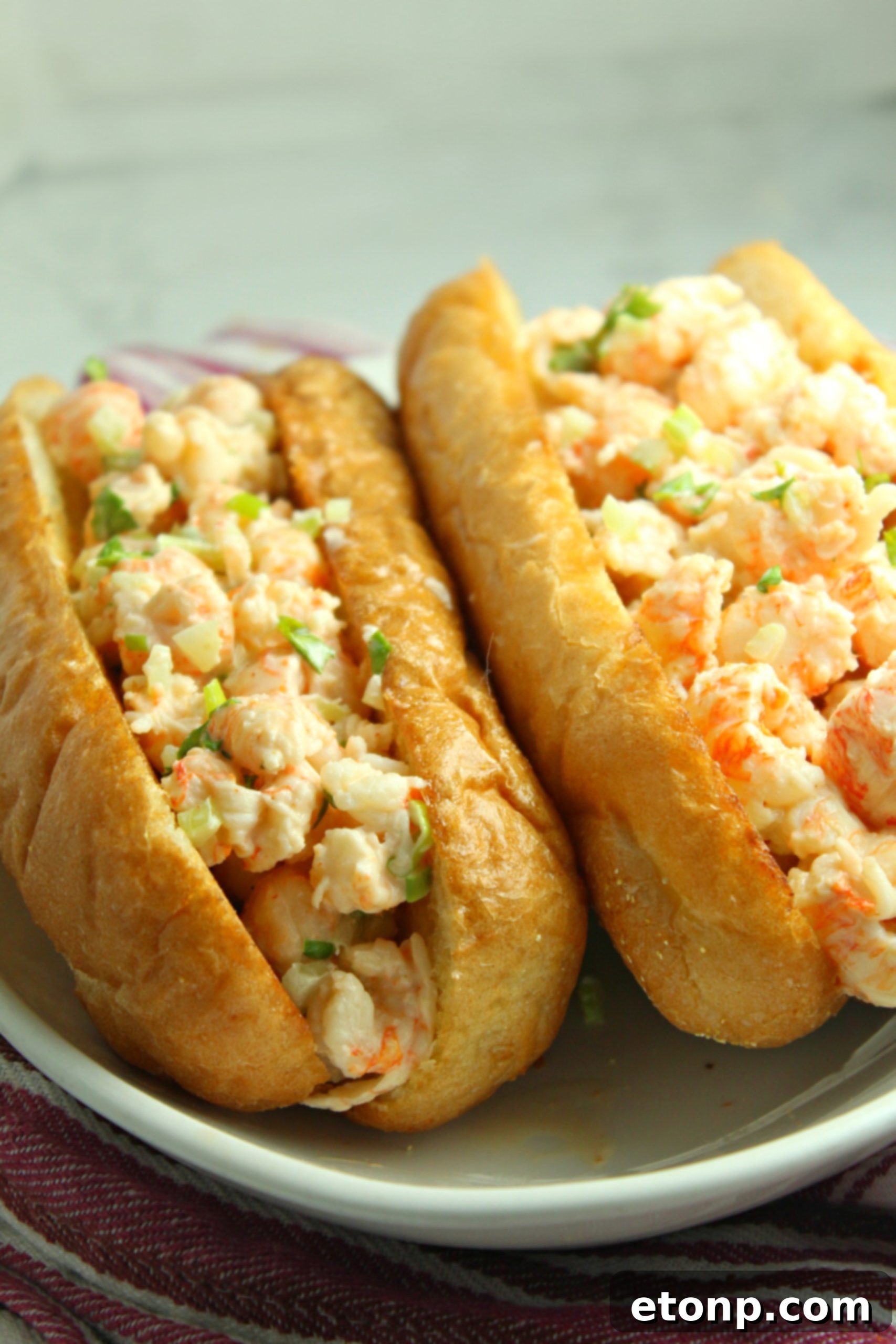 Final presentation of a delicious homemade lobster roll