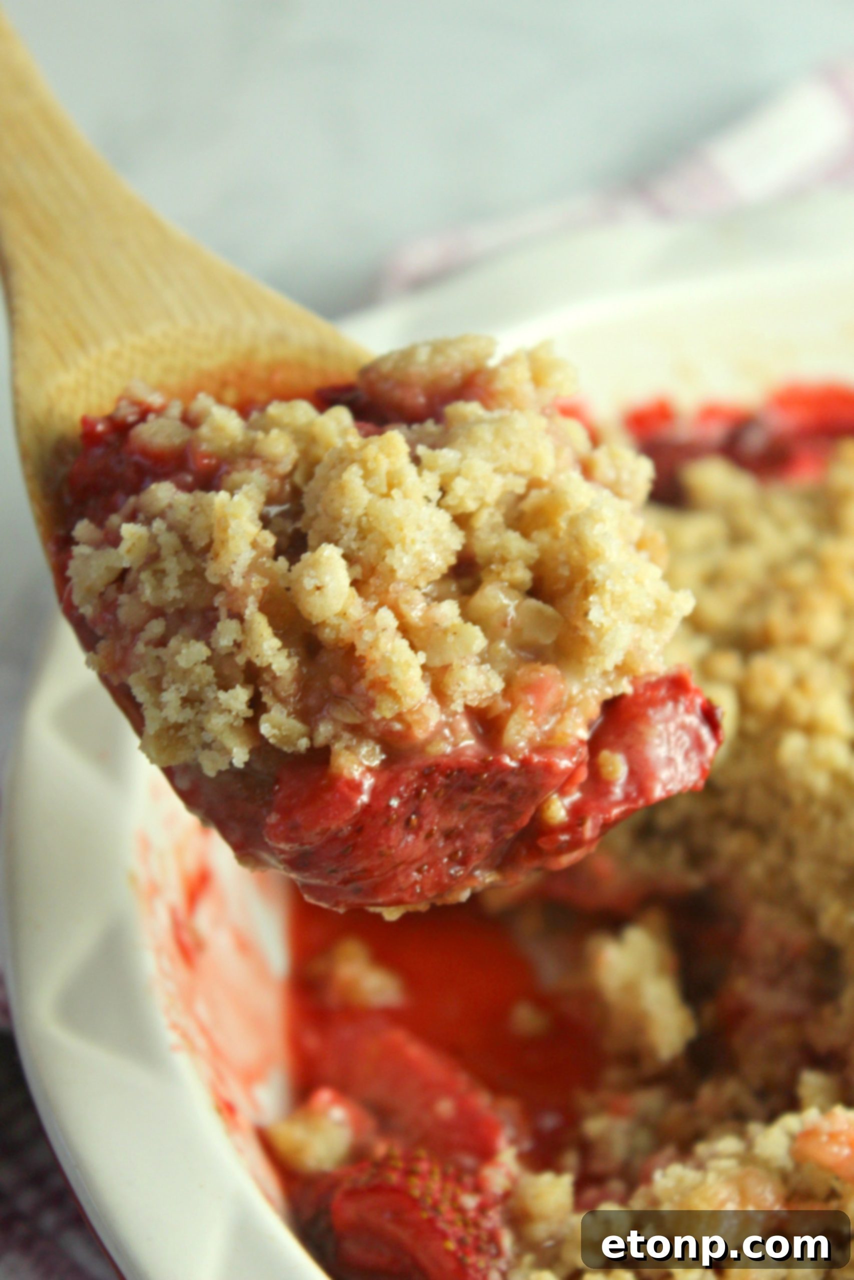 Fresh Strawberry Crisp cooling down