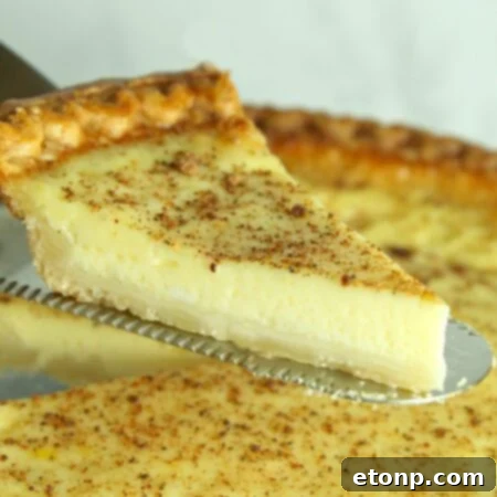 Old Fashioned Cream Custard Pie, a classic dessert.