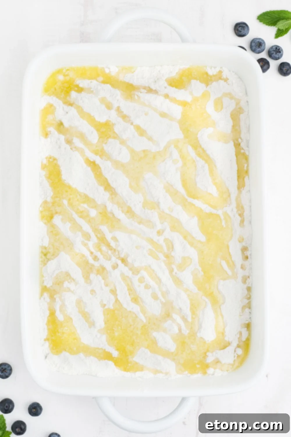 cake with butter drizzled over the top