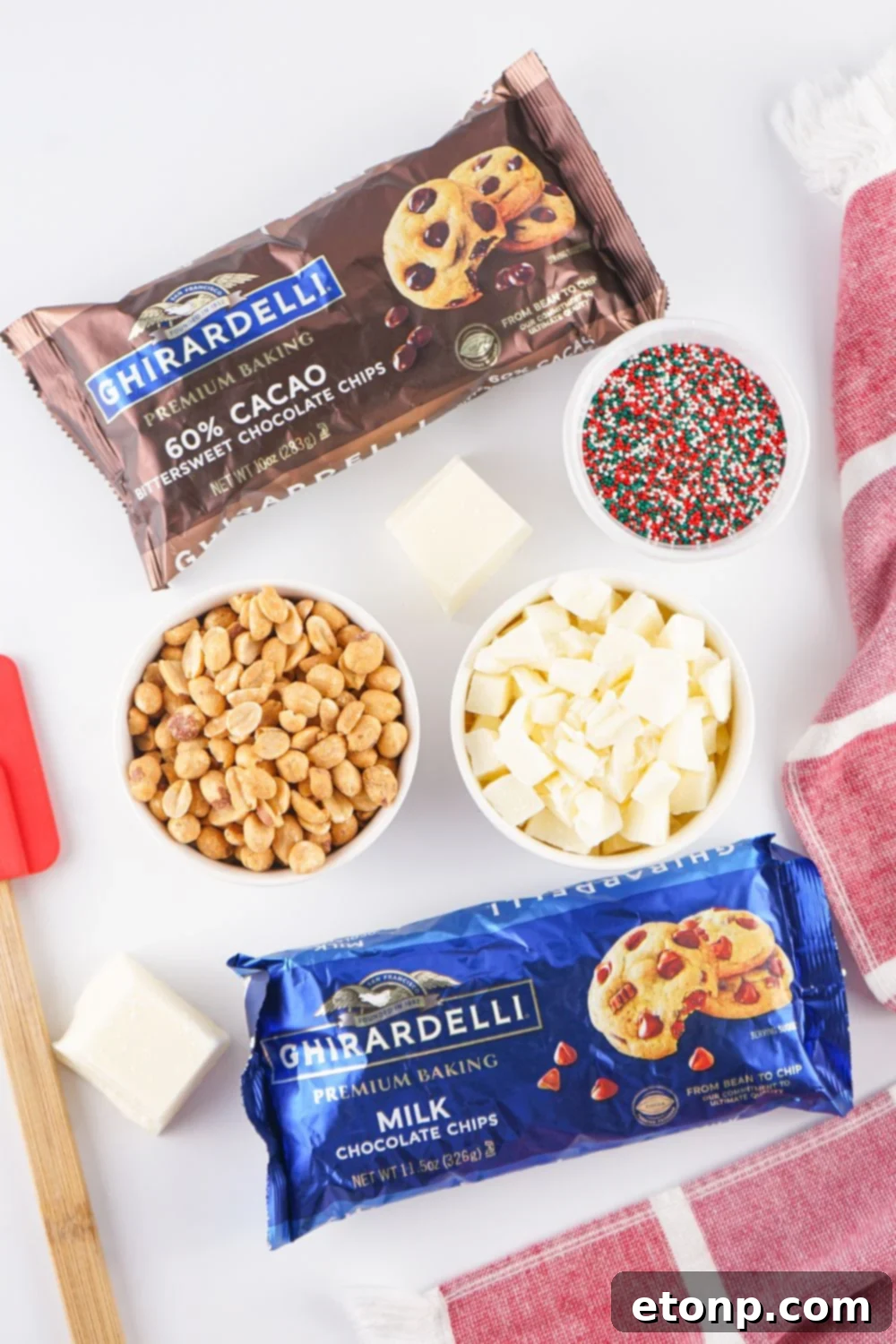 Slow Cooker Holiday Fudge: 4-Ingredient Magic 5 Crockpot Christmas Candy ingredients in bowls