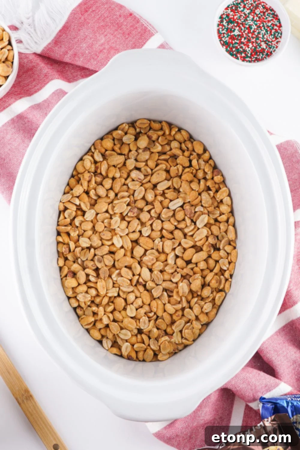 Slow Cooker Holiday Fudge: 4-Ingredient Magic 6 Peanuts in a crockpot