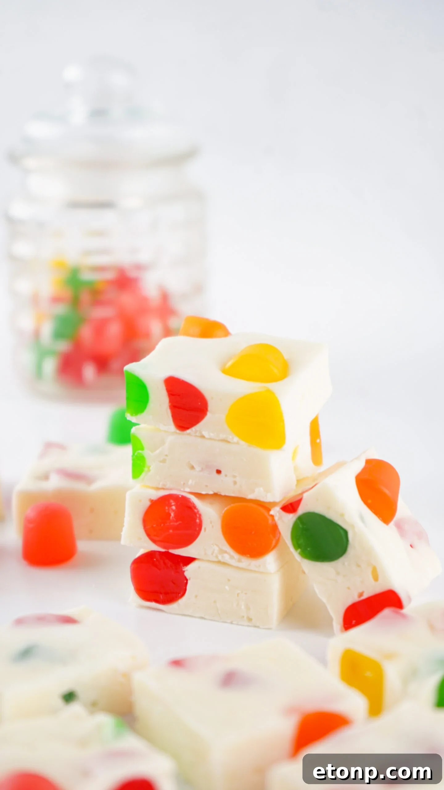 Holiday Gumdrop Nougat: A Nostalgic Christmas Treat 22 Christmas Gumdrop Nougat Candy on a white table