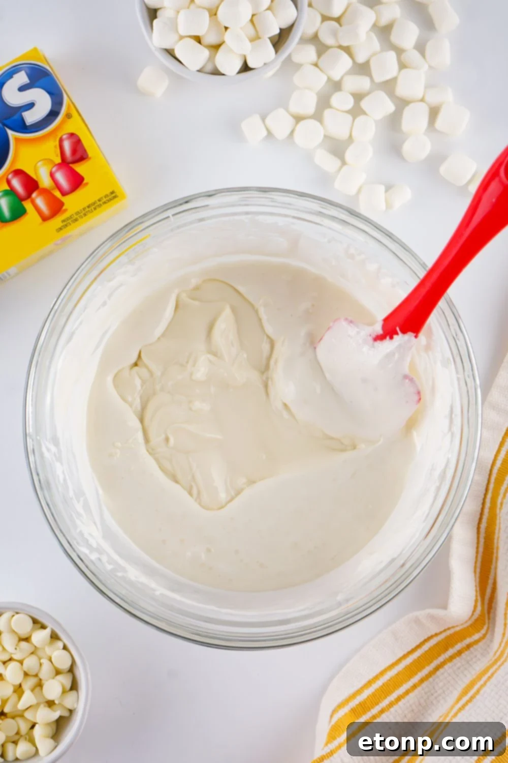 Holiday Gumdrop Nougat: A Nostalgic Christmas Treat 6 Mixing up the marshmallow nougat recipe
