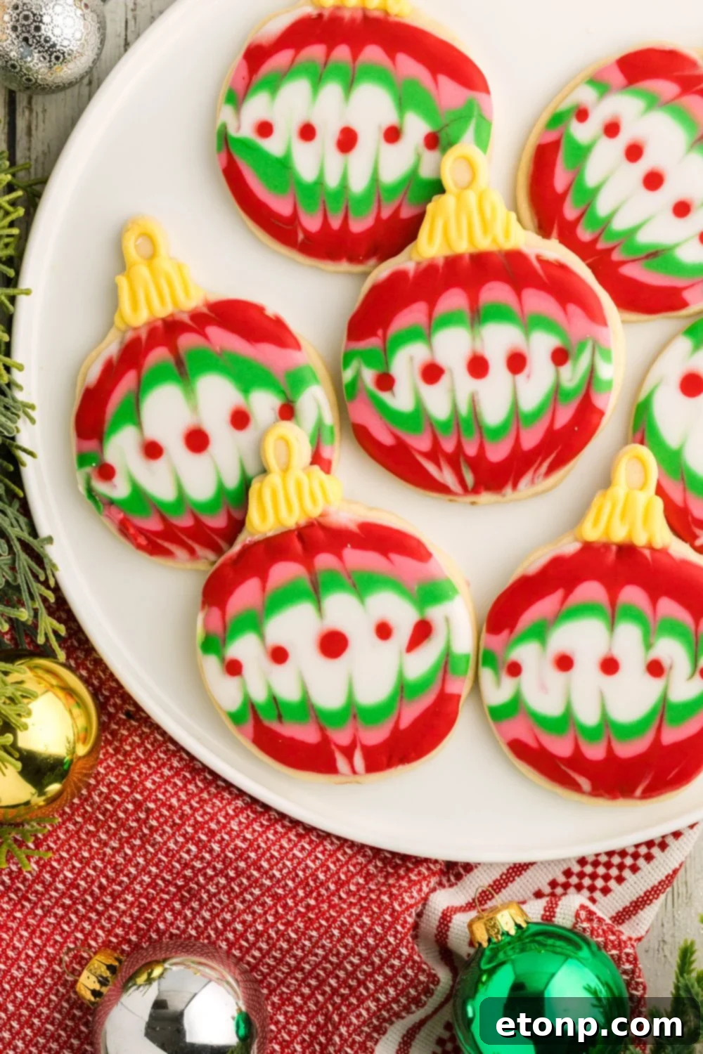 Adorned Sugar Cookies: Soft, Shapely, and Icing-Ready 28 Christmas Decorated Sugar Cookies on a plate.