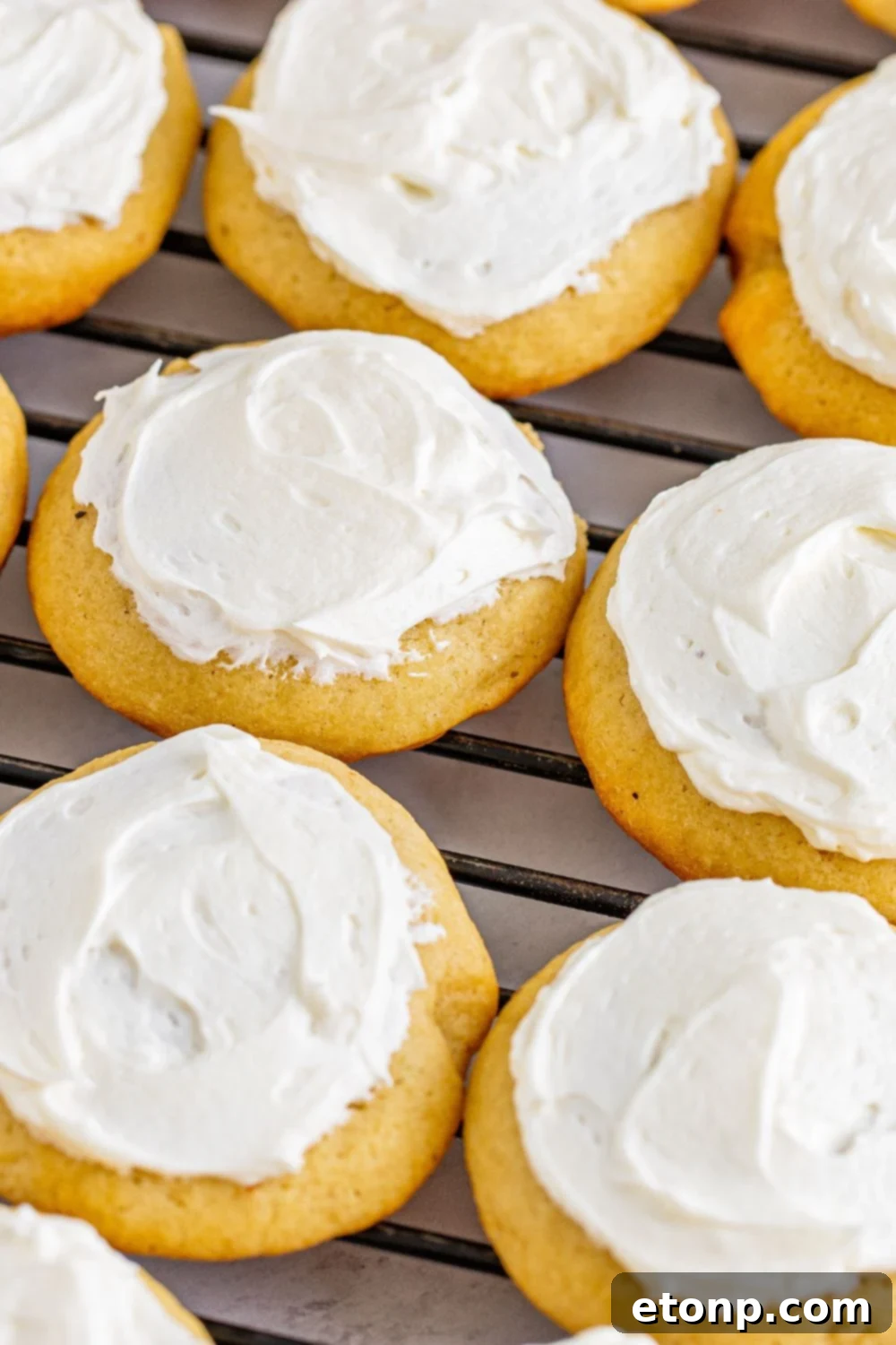 Soft Frosted Eggnog Cookies (Bakery Style Holiday Cookies) Delectable Holiday Eggnog Delights 13 Soft Frosted Eggnog Cookies on cooling rack